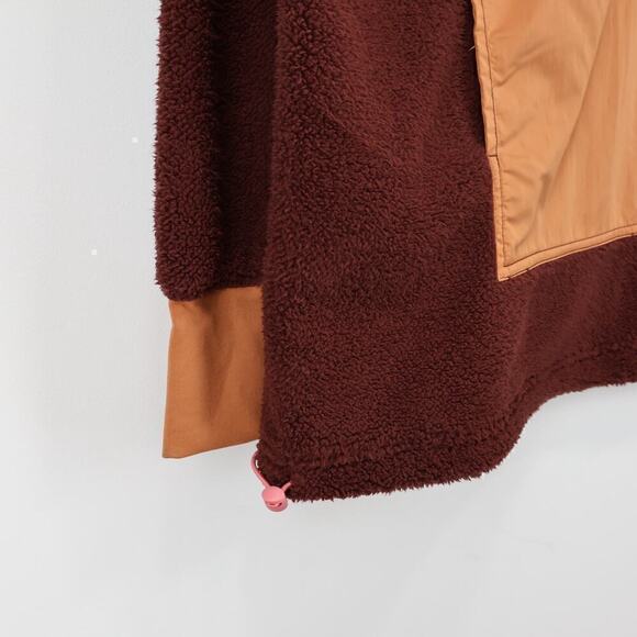 Aerie OFFLINE Sherpa Nylon Quarter Zip Pullover Small Maroon/Pink Size M NWT - Picture 5 of 9